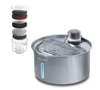 PawsPik PureFlow MAX Fontaine à eau incurvée en acier inoxydable pour chien et chat, 3,2 l