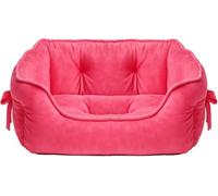 pawstrip Lit princesse mignonne pour chien et chiot de petite taille, lit respirant avec nœud papillon pour animal domestique et chaton, bas imperméable (fuchsia, M)