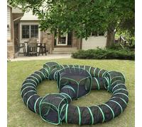 Pawtenda Enclos d'extérieur pour Chat, Tente 10 en 1 avec Tunnels pour l'extérieur, Grand Espace pour Animaux de Compagnie pour intérieur et Chaton, Parc fermé pour Animaux de Compagnie