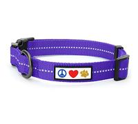 Pawtitas Collier de Chien recyclé avec Collier de Chiot Cousu réfléchissant fabriqué à partir de Bouteilles en Plastique collectées dans Les océans Petit Quartz Violet