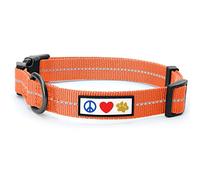 Pawtitas Collier de Chien recyclé avec Collier de Chiot Cousu réfléchissant fabriqué à partir de Bouteilles en Plastique collectées dans Les océans Extra Petit Orange Habanero