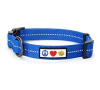 Pawtitas Collier de Chien recyclé avec Collier de Chiot Cousu réfléchissant fabriqué à partir de Bouteilles en Plastique collectées dans Les océans Moyen Océan Bleu