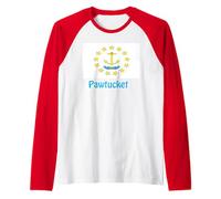 Pawtucket Rhode Island Drapeau USA Souvenir Manche Raglan