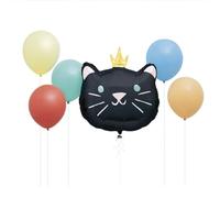 Pawty Animals Kit de bouquet de ballons géants en forme de chat en aluminium et latex 6 pièces Décoration de fête à thème