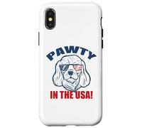 Pawty in The USA Lunettes de Soleil Motif Chien Basset Hound Coque pour iPhone X/XS