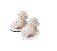PawUniscript Chaussures d'été for Chien-Sandales en Toile rayée for Petit Chien, Chaussures antidérapantes et Respirantes for Chiot for Teddy et Bichon(Beige,2)