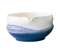 PawwJoy Bol à matcha japonais Chawan en céramique avec bec verseur anti-goutte pour cérémonie du thé traditionnelle, infusion d'eau chaude froide, 14,5 x 7,4 cm - Bleu