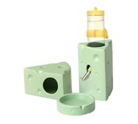 PawwJoy Cachette en céramique pour hamster - Accessoire mignon d'intérieur pour petits animaux de compagnie - Décoration pour furet nain - Vert S