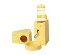 PawwJoy Cachette en céramique pour hamster - Accessoire mignon d'intérieur pour petits animaux de compagnie - Décoration pour furet nain - Jaune L