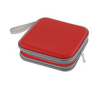 PawwJoy Classeur pour 40 CD/DVD - Boîtier de Rangement pour médias Vierges - Organisation et Protection des disques- Rouge