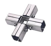 PawwJoy Connecteur de Tube Carré 5 Façons 125mm pour Tube 25x25mm, Connecteur de Serrage Robuste pour Balustrades de Porche et Pergola, Raccord Structurel Métallique- 125mm 5 Façons