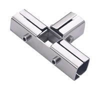 PawwJoy Connecteur de Tube Carré 5 Façons 125mm pour Tube 25x25mm, Connecteur de Serrage Robuste pour Balustrades de Porche et Pergola, Raccord Structurel Métallique- 125mm 4 Façons