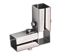 PawwJoy Connecteur de Tube Carré 5 Façons 125mm pour Tube 25x25mm, Connecteur de Serrage Robuste pour Balustrades de Porche et Pergola, Raccord Structurel Métallique- 77mm 3 Façons