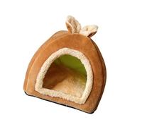 PawwJoy Lit Chaud et Lavable pour Petit Animal Domestique - Nid Douillet pour Hamster, Écureuil, Hérisson, Cochon d'Inde - Taille M- Marron Clair M