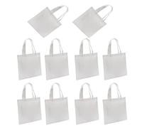 PawwJoy Lot de 10 sacs fourre-tout blancs légers et réutilisables par sublimation non tissés pour la publicité personnalisée