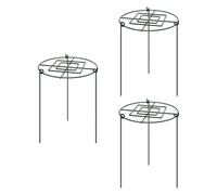PawwJoy Lot de 3 piquets de cage pour pivoines grimpantes - Anneaux de support pour plantes hautes - Hortensia - Lupin - 30 x 60 cm