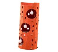 PawwJoy Maison d'escalade en feutre multi-couches stable pour animaux domestiques - Maison de jeu à gratter avec balle suspendue pour tous les âges, chats et chats - 3 couches - Orange