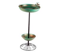 PawwJoy Mangeoire à oiseaux de jardin avec base plate en métal robuste pour décoration de pelouse pour oiseaux chanteurs 33 x 69 cm