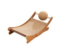 PawwJoy Mini chaise de plage pour chat d'intérieur avec boule à gratter - Meubles pour petits animaux - 56 x 26 x 32 cm - Sisal