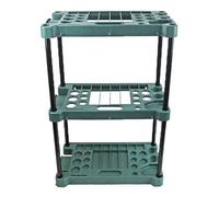 PawwJoy Organiseur à outils de jardin à 3 niveaux pour économiser de l'espace - Support pour balai - Pour jardin, extérieur, intérieur, abri de jardin, garage - 80 x 58 x 31 cm
