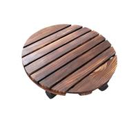 PawwJoy Support à roulettes en Bois pour Pot de Fleurs, Base Ronde avec 4 roulettes, Plateau Mobile pour Salon, Balcon, intérieur et extérieur- 35 Cm