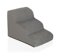 hjh LIVING Escalier pour animal domestique, 3 marches, avec housse lavable, antidérapant, gris