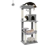 PAWZ Road Arbre à chat avec hamac, grotte et perchoirs gris - 143 cm