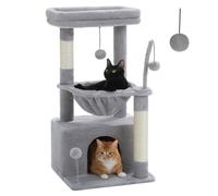 PAWZ Road Arbre a Chat Cactus avec Grand Condo tour à griffer & Arbre à Chat avec Hamac et Perchoir de 83 cm Gris