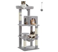PAWZ Road Arbre à chat de taille moyenne, centre d'activités stable et robuste, avec hamac et grande niche pour chat - Gris, taille M