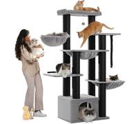 PAWZ Road Arbre à Chat XXL pour Maine Coon - Poteaux 11 cm, 170 cm Noir