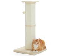 PAWZ Road Grand griffoir pour chat d'intérieur - 82 cm de haut - En sisal stable - Avec grande plaque de base et balle de jeu - Gris