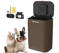 PAWZIDEA Poubelle à déjections canines à fixation murale extérieure, poubelle à déjections canines avec couvercle, à suspendre sur une clôture, des ordures, à l'extérieur, en métal, petite poubelle