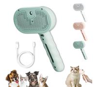 Pawzium Pets, Pawzium Pets 3-In-1 Steam Brush, Steamglide Pet Grooming Comb, for Dogs and Cats, Remove Tangled & Loose Hairs (Green)