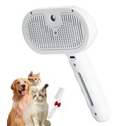 Pawzium Pets, Self-Cleaning Spray Cat Brush for Shedding, 3 in 1 Pet Steam Brush for Cat Dog Long Short Haired, Water Mist Hair Removal Comb, for Dogs and Cats, Remove Tangled (White #1)