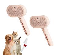 Pawzium Pets, Self-Cleaning Spray Cat Brush for Shedding, 3 in 1 Pet Steam Brush for Cat Dog Long Short Haired, Water Mist Hair Removal Comb, for Dogs and Cats, Remove Tangled (Pink #2)