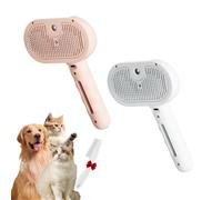 Pawzium Pets, Self-Cleaning Spray Cat Brush for Shedding, 3 in 1 Pet Steam Brush for Cat Dog Long Short Haired, Water Mist Hair Removal Comb, for Dogs and Cats, Remove Tangled (White+Pink)