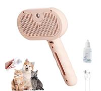 Pawzium Pets, SteamGlide Pet Grooming Comb, Self-Cleaning Spray Cat Brush, 3 in 1 Pet Steam Brush, for Dogs and Cats, Remove Tangled & Loose Hairs (Pink)
