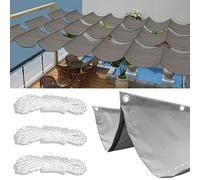 PAX_CHECKOUT_BUY_NOW_UFO_TANGO_DESKT - Voile d'ombrage rectangulaire rétractable imperméable - Bloque 95 % des rayons UV - Avec corde - Pour extérieur, jardin, terrasse, fête, sable, pelouse