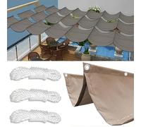 PAX_CHECKOUT_BUY_NOW_UFO_TANGO_DESKT - Voile d'ombrage rectangulaire rétractable imperméable - Bloque 95 % des rayons UV - Avec corde - Pour extérieur, jardin, terrasse, fête, sable, pelouse
