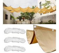 PAX_CHECKOUT_BUY_NOW_UFO_TANGO_DESKT - Voile d'ombrage rectangulaire rétractable imperméable - Bloque 95 % des rayons UV - Avec corde - Pour extérieur, jardin, terrasse, fête, sable, pelouse