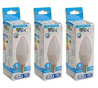 Pax Lot de 3 bougies LED C35 6 W 6000 K 500 lm E14 A + lumière froide