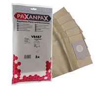 Paxanpax VB487, Lot de 5 Sacs en Papier compatibles pour Victor, V9 Fakir Ghibli D9 Nilco S10 Phoenix WSL, S90 Holland Electro S20 Series Marron