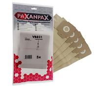 Paxanpax VB821, Lot de 5 Sacs en Papier compatibles pour Karcher CV30, CV38, CV48 Series Marron