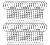 PAXCOO Tonver Lot de 150 porte-clés fendus avec chaîne et anneaux ouverts en vrac pour travaux manuels (25 mm)