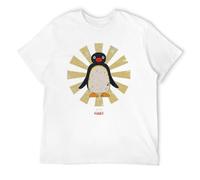 PAXINROU Pingu Noot Retro Japanese Men's Long Sleeve Hoody with Pocket T-Shirt White