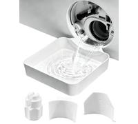 Paxkumux Bac de récupération lave-linge, 4 pièces, Blanc | PLA écologique, surface lisse, bec verseur universel + adaptateur, anti-éclaboussures, pour buanderie, cave, entretien