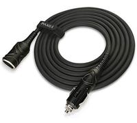 PAXO 2m de câble de rallonge KFZ 12V, rallonge, fusible 15A, câble en caoutchouc solide avec fiche et prise, ruban auto-agrippant, pour prise allume-cigare