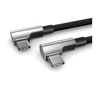 PAXO Câble USB C vers USB C de 1m, 100W Power Delivery 20V/5A Câble de charge rapide PD 3.0, 10 Gbps - USB 3.2 Gen2x1 Câble de données haut débit, connecteur coudé, noir