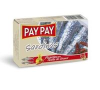 Pay Pay Sardines Piquantes à l'Huile Végétale, Sauce Épicée, Pack de 3 Boîtes de 88g