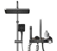 Paye de douche à haute pression et combo de douche à main, système de douche mural de luxe avec tuyau anti-poussée avec support pour salle de bain